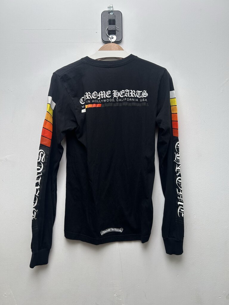 Preowned Chrome Hearts Black Orange Yellow Block Long Sleeve Sz.Small