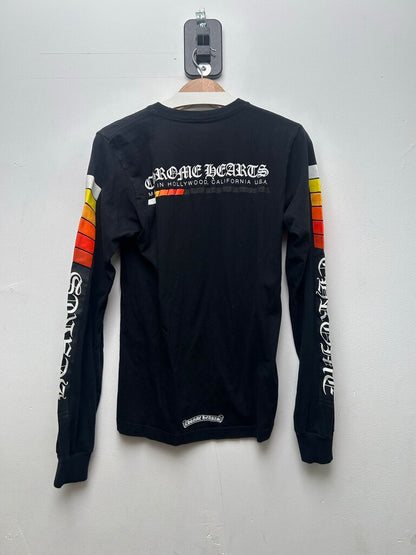 Preowned Chrome Hearts Black Orange Yellow Block Long Sleeve Sz.Small