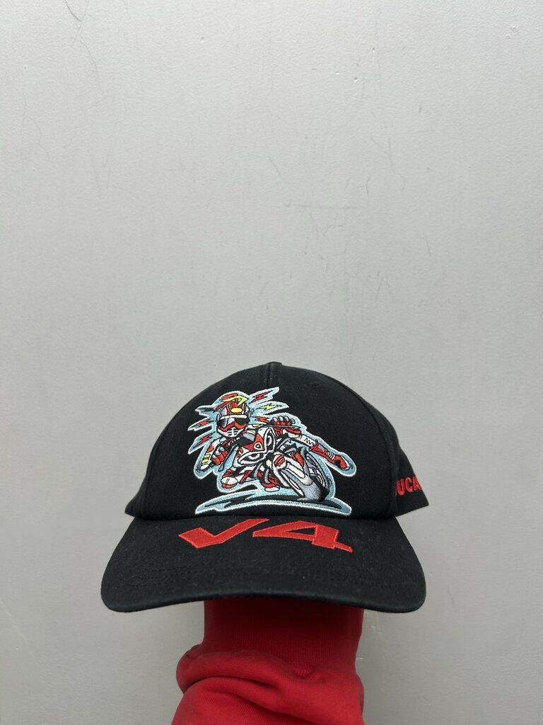 Preowned Supreme Black Red Ducatti Hat