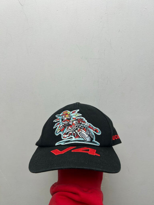 Preowned Supreme Black Red Ducatti Hat