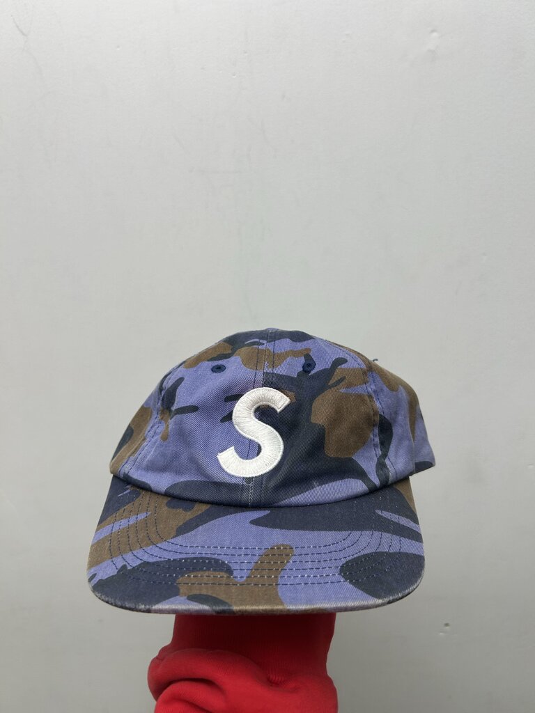 Preowned Supreme Blue Brown S Logo Hat