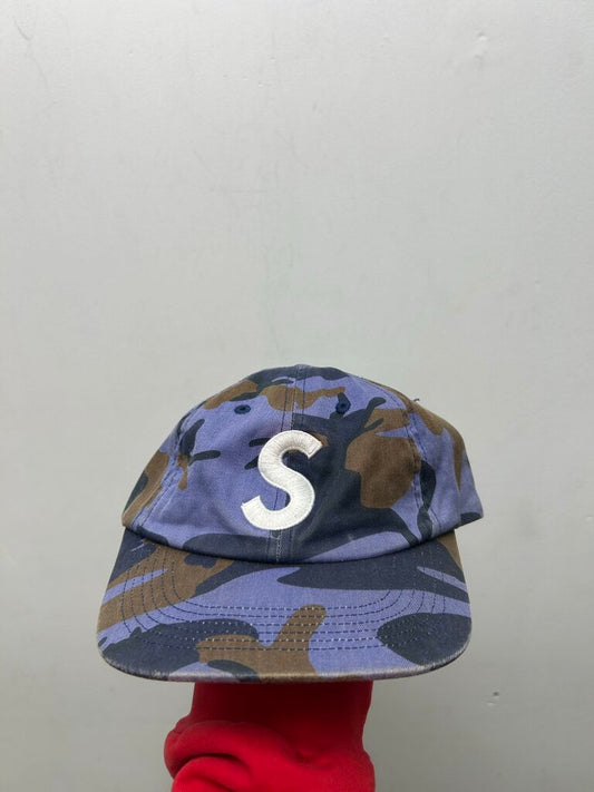 Preowned Supreme Blue Brown S Logo Hat