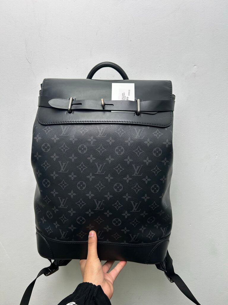 Preowned Louis Vuitton Steamer Black Monogram Bookbag Backpack