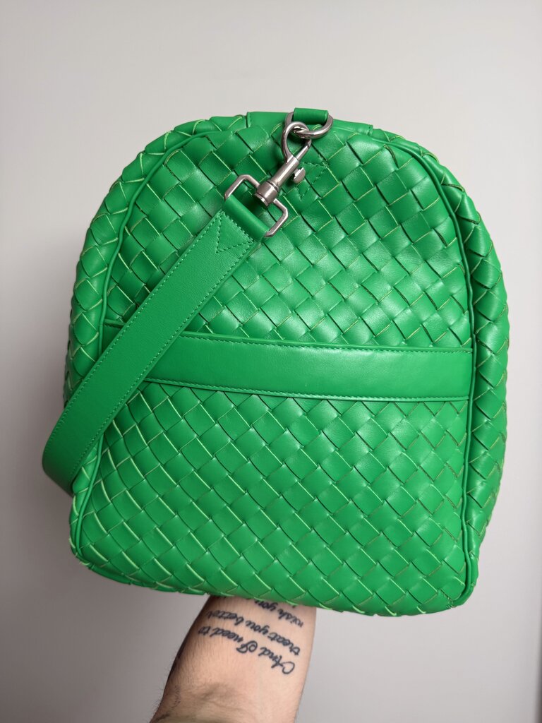 Bottega Vanetta Green Duffle Bag Large