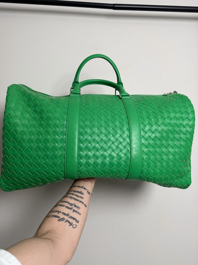 Bottega Vanetta Green Duffle Bag Large