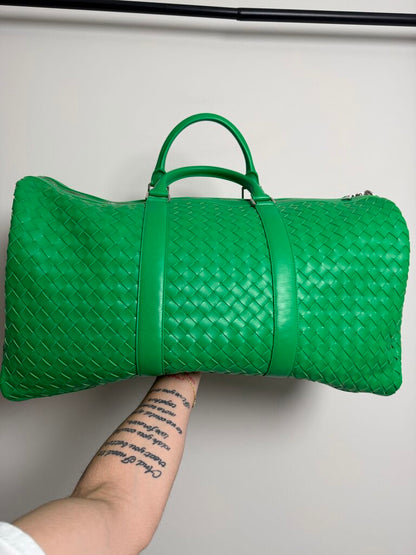 Bottega Vanetta Green Duffle Bag Large