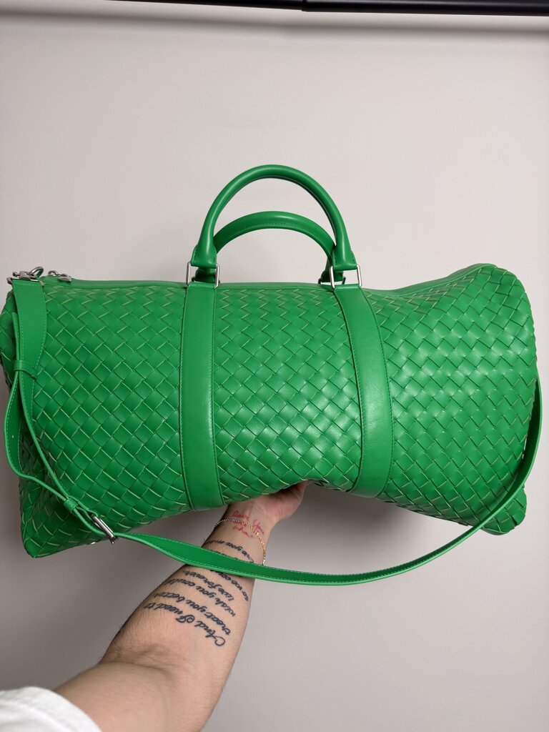 Bottega Vanetta Green Duffle Bag Large