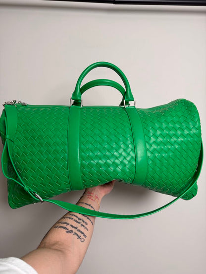 Bottega Vanetta Green Duffle Bag Large