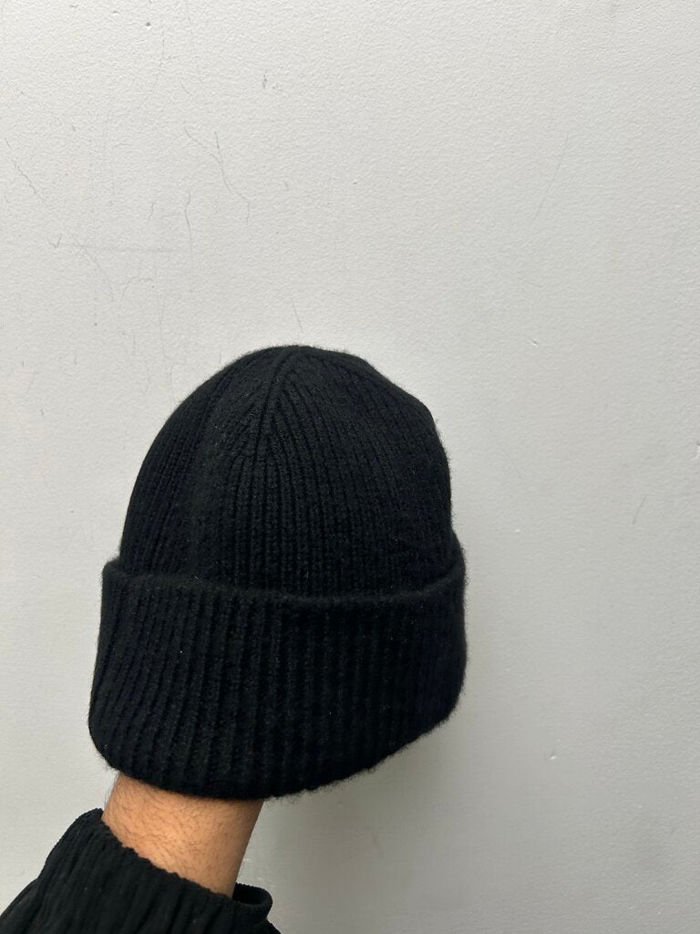 Preowned Louis Vuitton Black Grey Half Logo Beanie