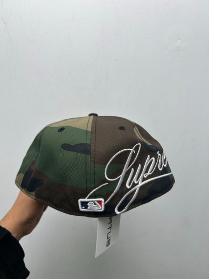 New Supreme Camo NY Script Fitted Sz.7.1/2