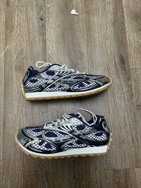 Preowned Bottega Orbit Navy Silver Sz.43