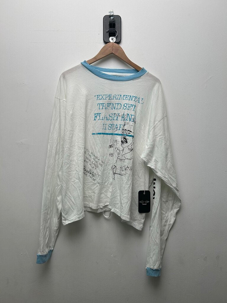 New Hmdd Eperimental Trend Set L/S Teal Sz. Medium