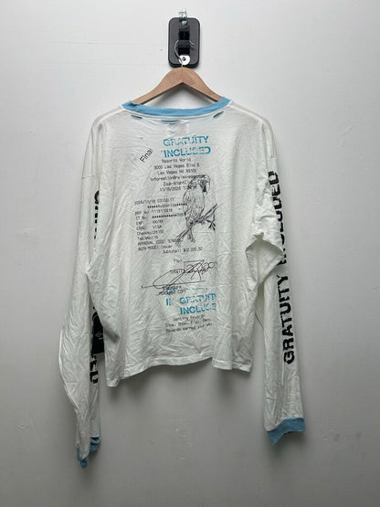 New Hmdd Eperimental Trend Set L/S Teal Sz. Medium