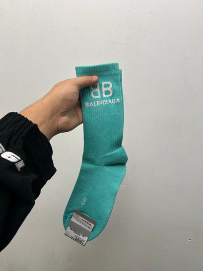 New Balenciaga BB socks Teal