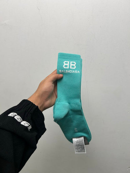 New Balenciaga BB socks Teal