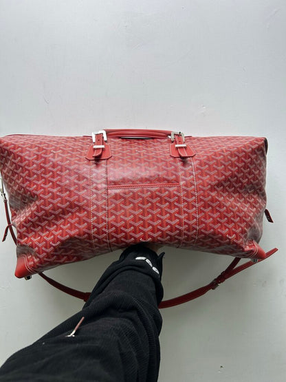 Preowned Goyard Boeing 55 Duffle Bag Red