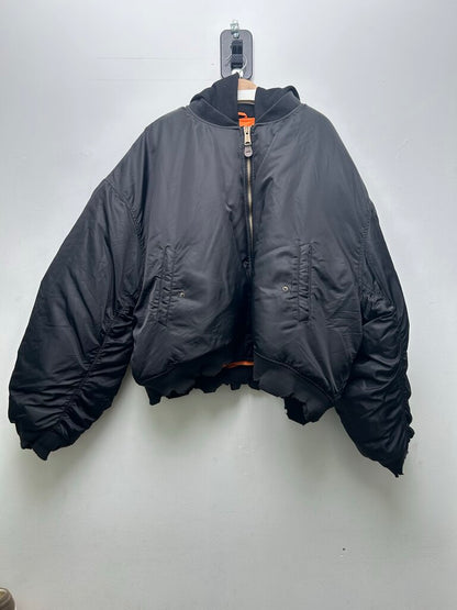 Preowned Gv Gallery Black Orange Reversible Bomber Sz.XL