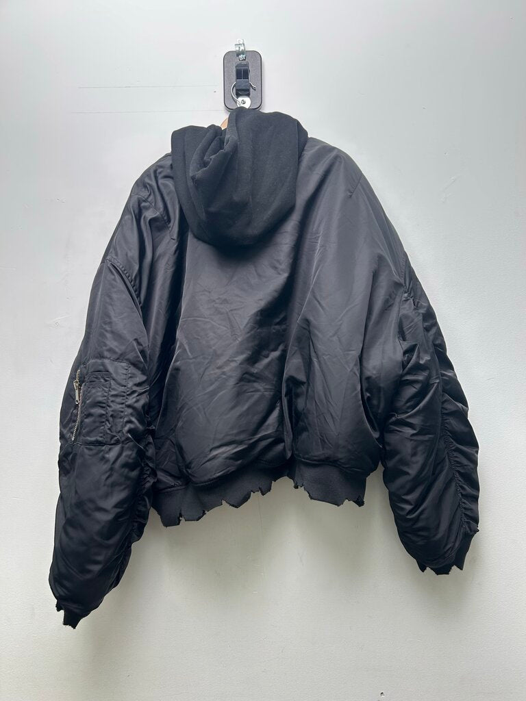 Preowned Gv Gallery Black Orange Reversible Bomber Sz.XL