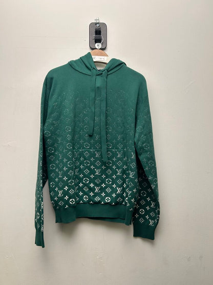 Preowned Louis Vuitton Degrade White Monogram Green Hoodie Sz.Medium
