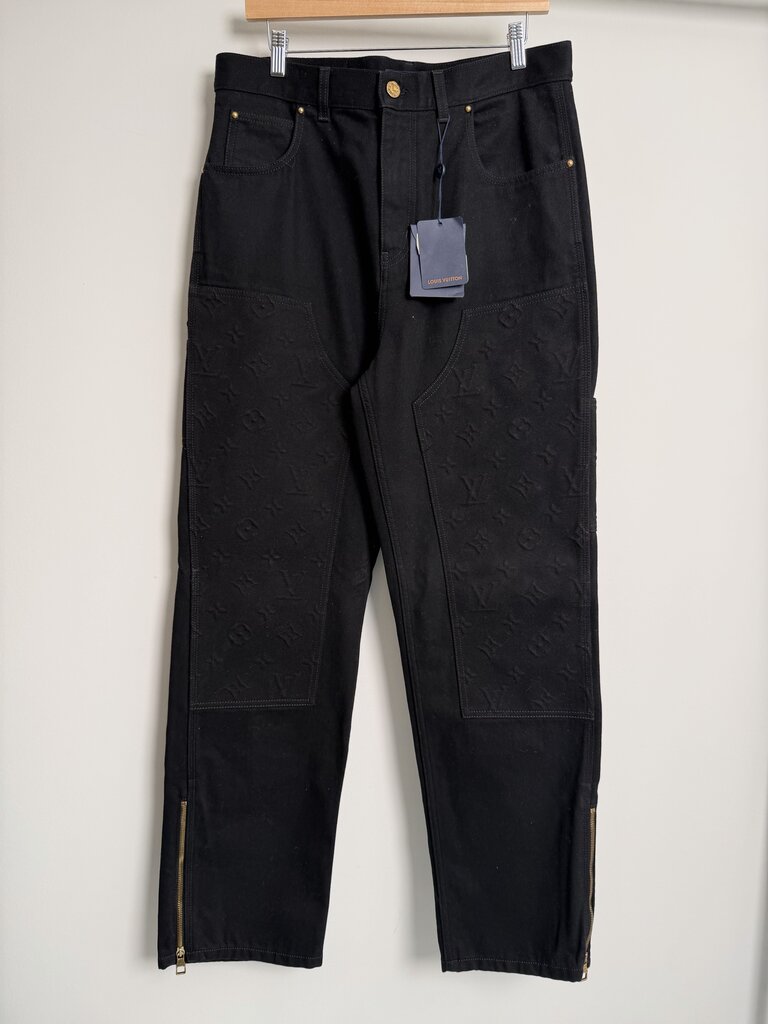 Preowned Louis Vuitton Black Monogram Work Pants size 32