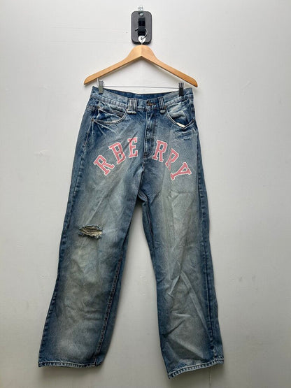 Preowned GV Gallery Pink RBerry Logo Lightwash Denim sz.S
