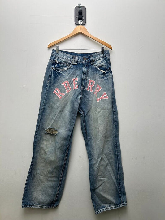 Preowned GV Gallery Pink RBerry Logo Lightwash Denim sz.S