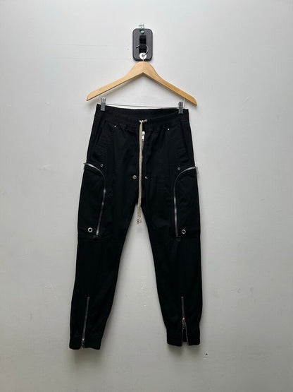 Preowned Rick Owens Black Zipper Cargo Pants Size 40