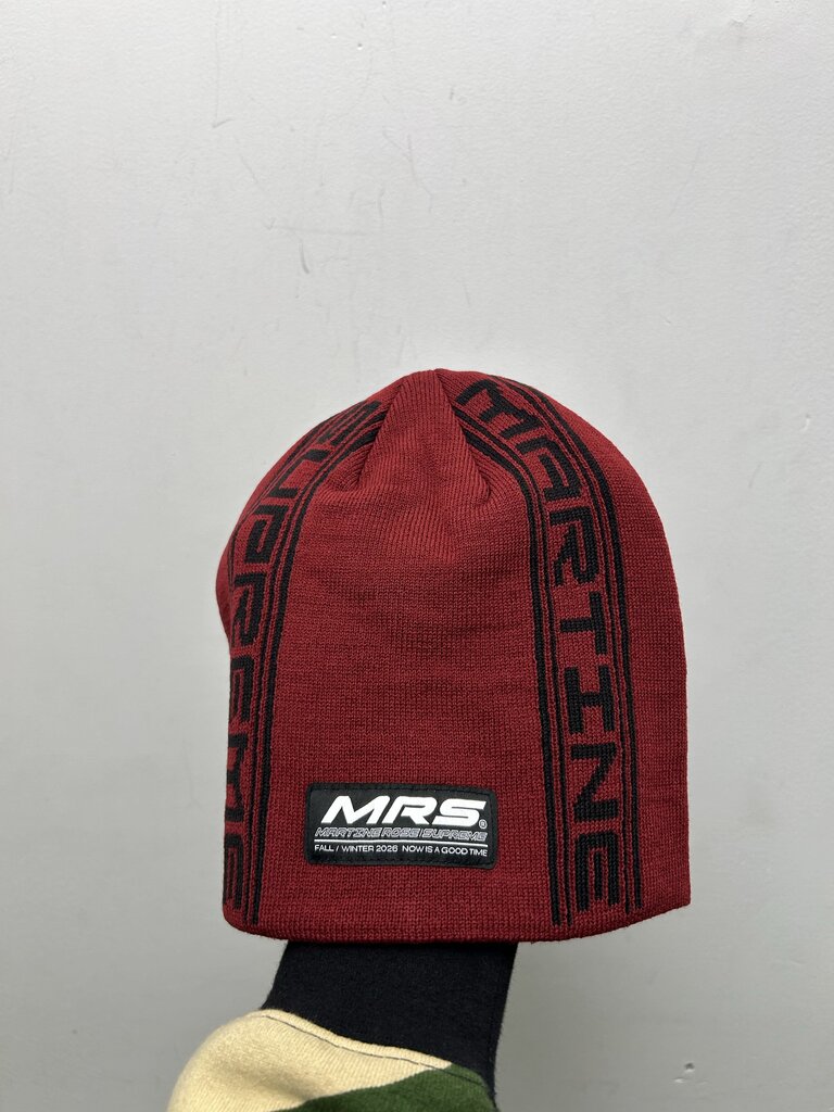 New Supreme Martine Rose Red Black Logo Beanie