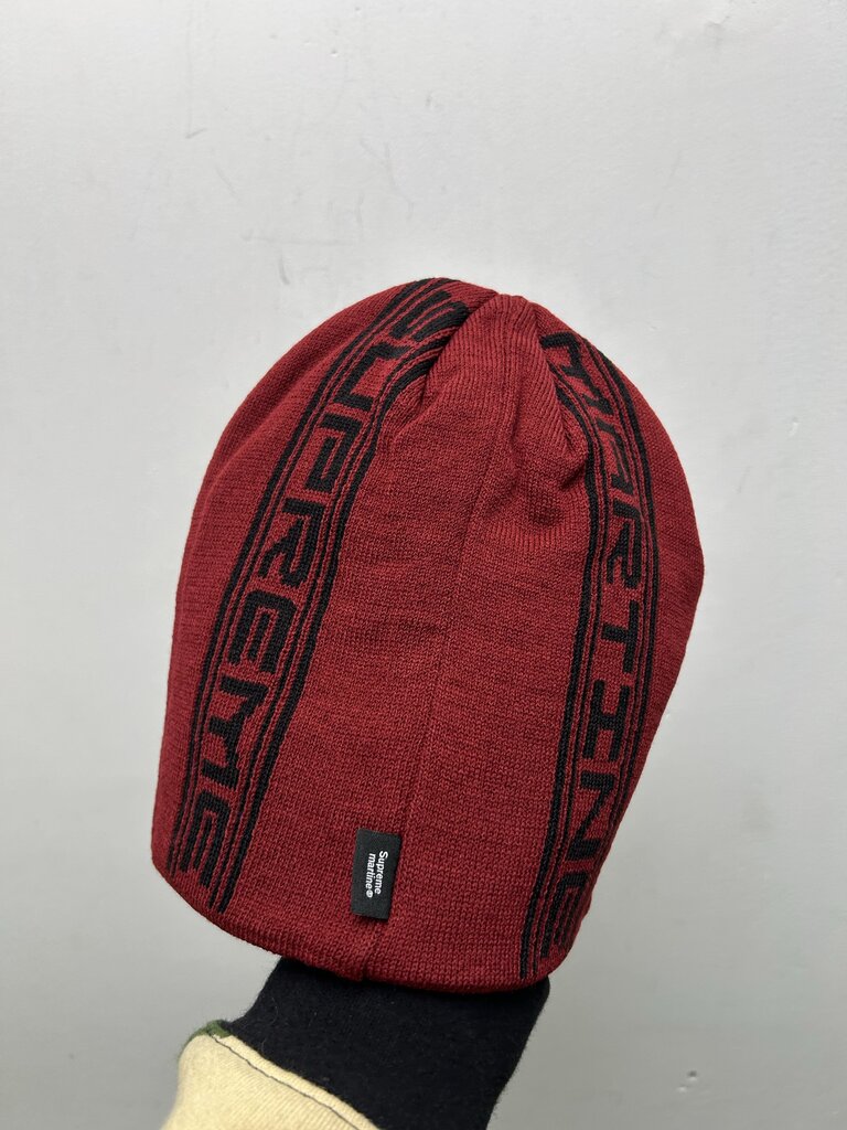 New Supreme Martine Rose Red Black Logo Beanie