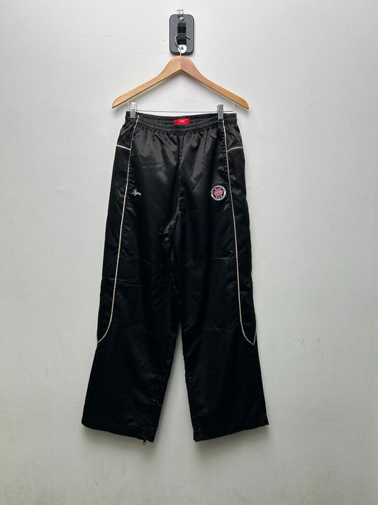 Preowned Supreme Black Nylon Patch Track Pants Sz.Large