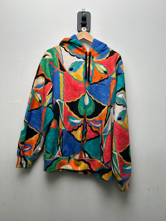 Preowned Supreme Emilio Pucci Multicolor Hoodie Sz.Large