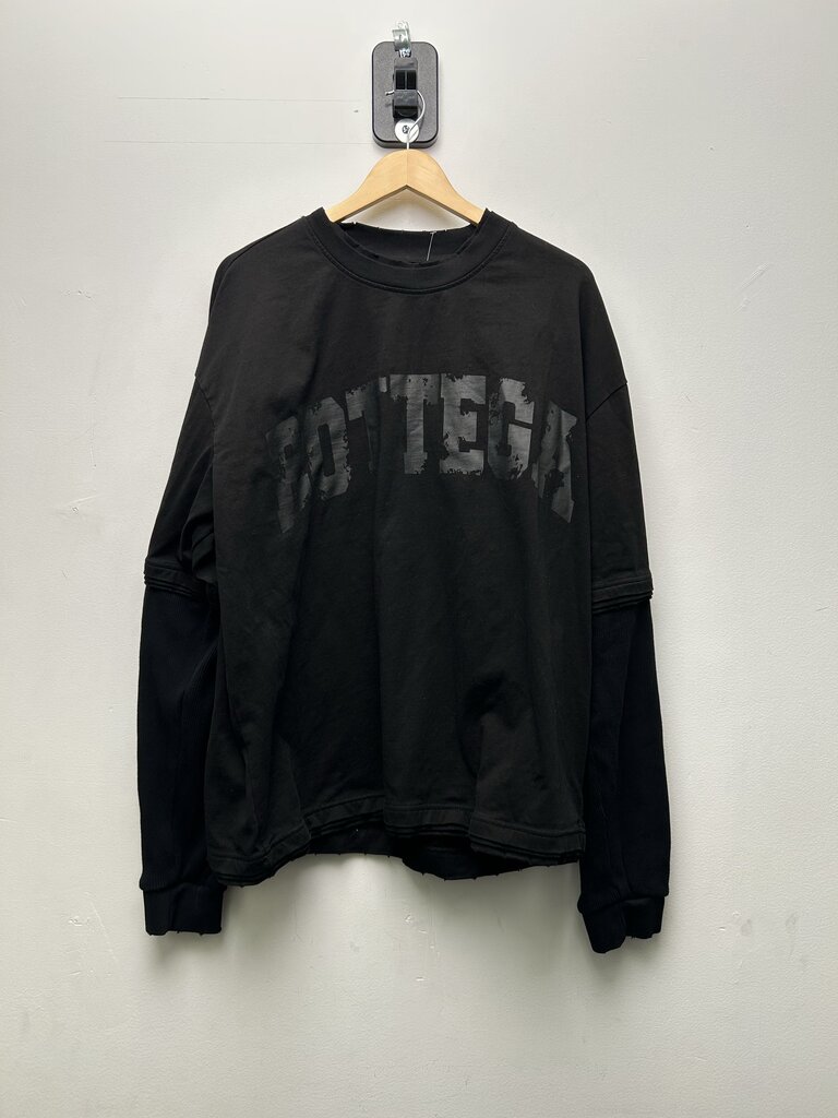 Preowned Bottega Desires Black/Black Thermal Tee Long Sleeve Size 3XL