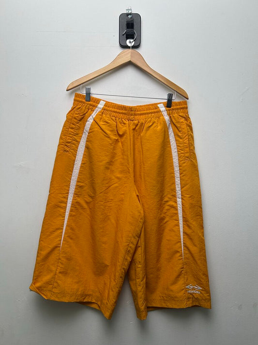 New HMDD Yellow White Nylon 3/4th Shorts Sz.XL