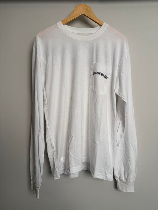 New Chrome Hearts White Scroll Logo Longsleeve Sz. L