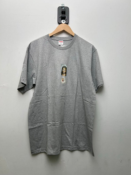 New Supreme Grey Candle Box Logo Tee Sz.Large