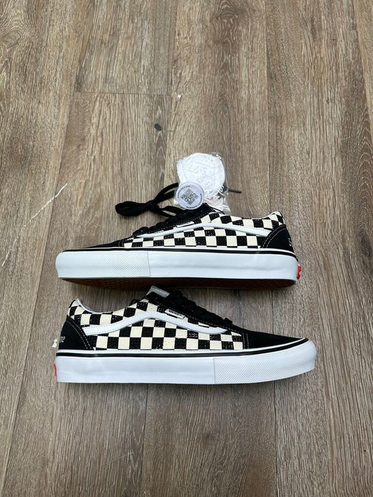 New Supreme Black White Checkered Swarovski Vans Sz.9