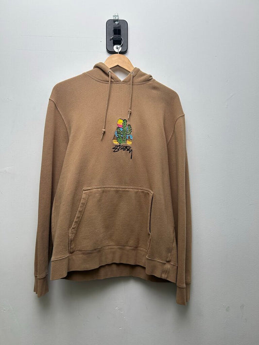 Preowned Stussy Brown Cactus Hoodie Sz.Large