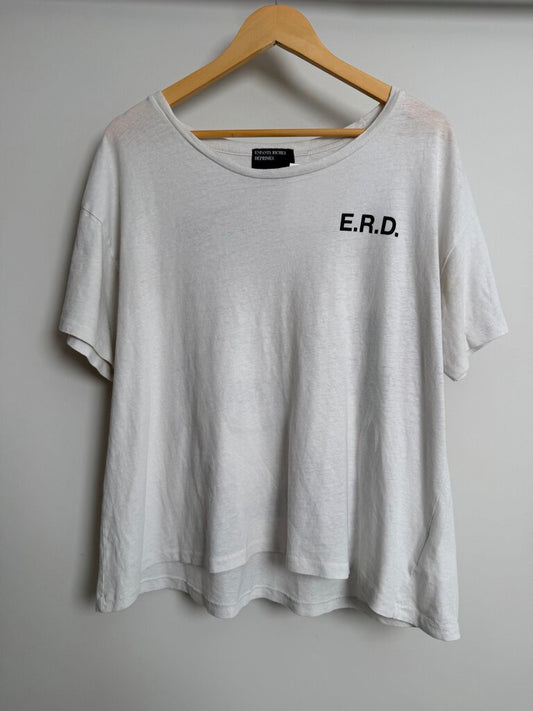 ERD A Public Apology White Tee size M