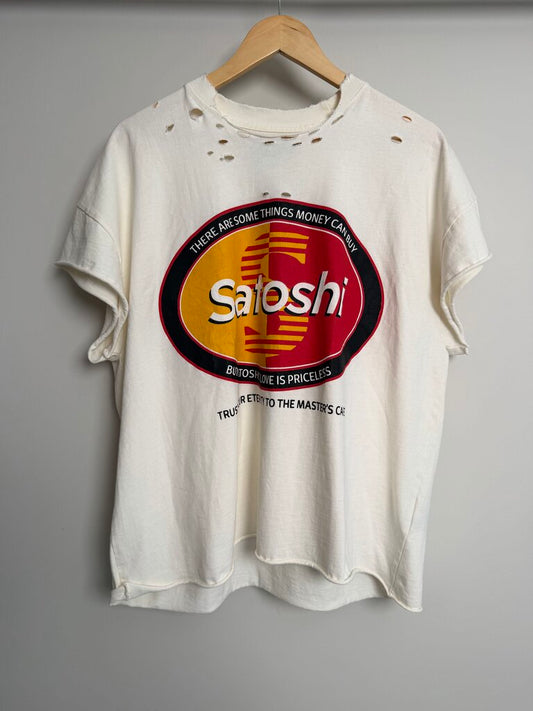 New Satoshi Sicko Money Can Buy White Cut Off Tee size M