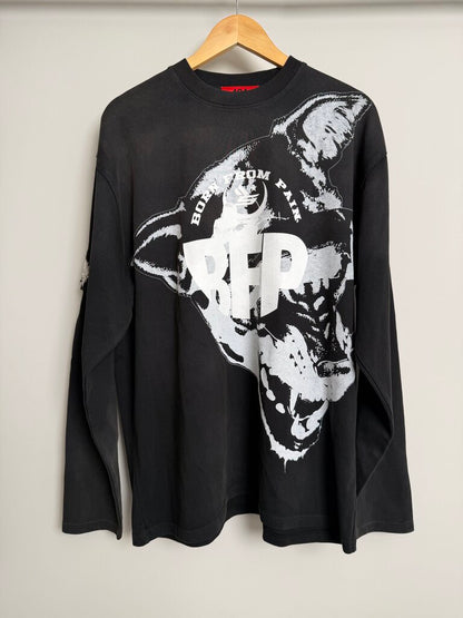 New 424 Sicko Crest Logo BFP Logo BlacK L/S size L
