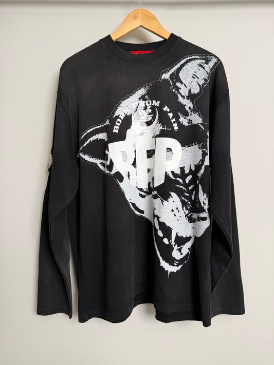 New 424 Sicko Crest Logo BFP Logo BlacK L/S size L