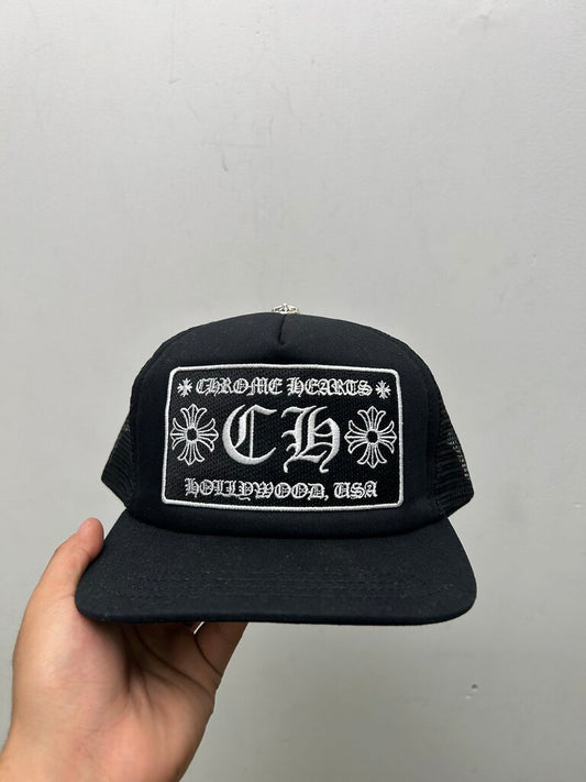 New Chrome Hearts Black White CH Hollywood Trucker