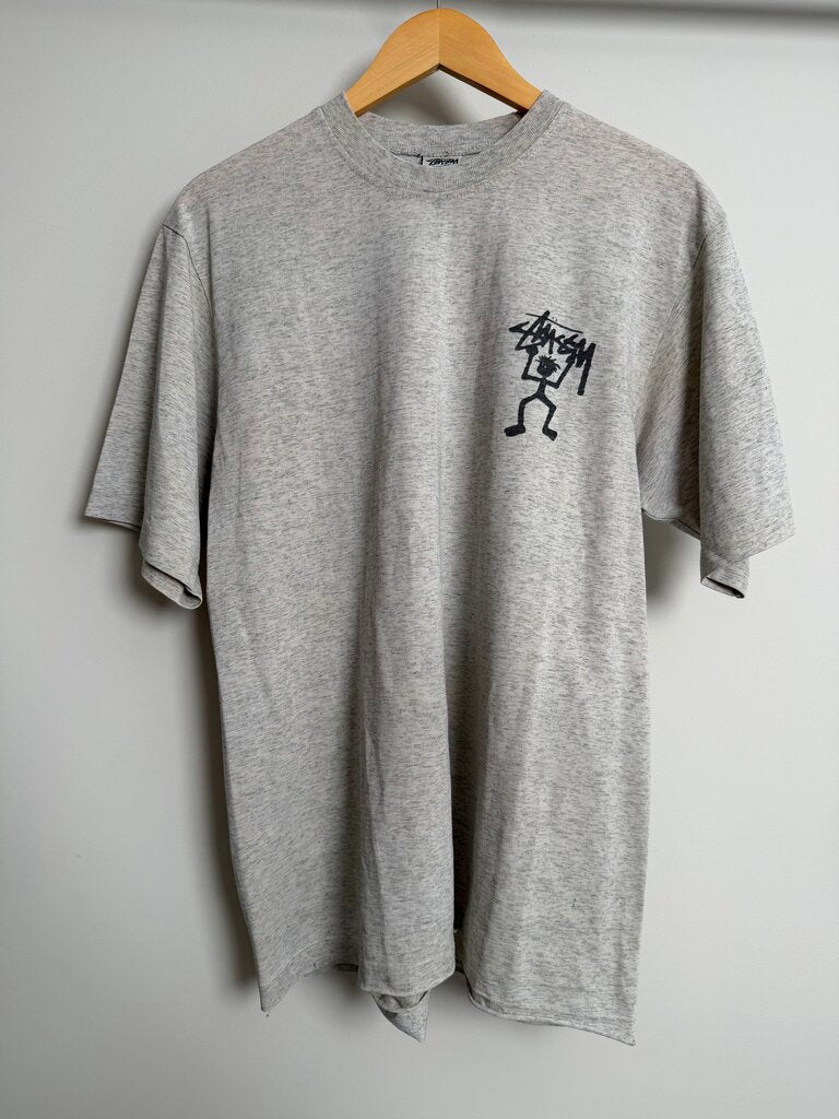 Vintage Bootleg Stussy Tee Grey Size XL (M/L)