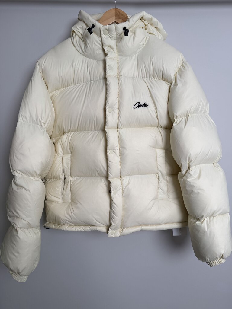 Preowned Corteiz Puffer Jacket Cream Size L