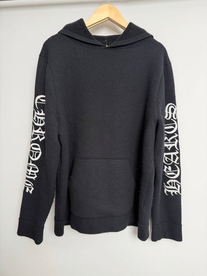 Chrome Heart Cashmere Spell Out Black Hoodie size XL