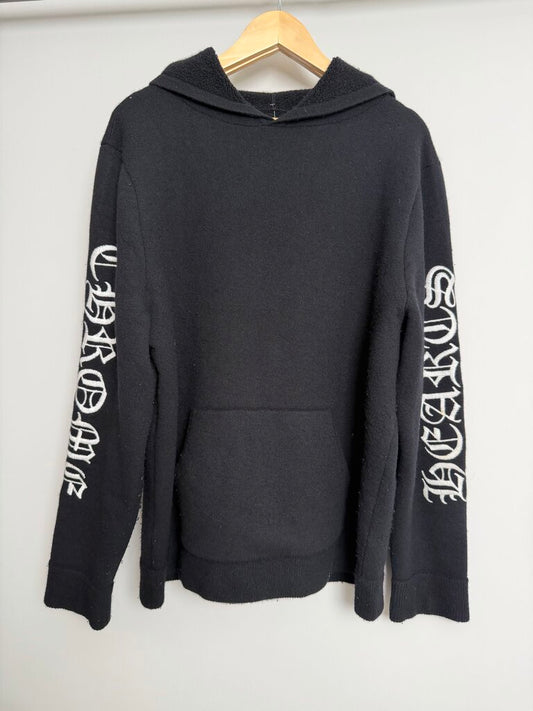 Chrome Heart Cashmere Spell Out Black Hoodie size XL
