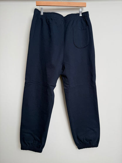 New Supreme Spellout Silk Logo Navy White Sweatpants size XL