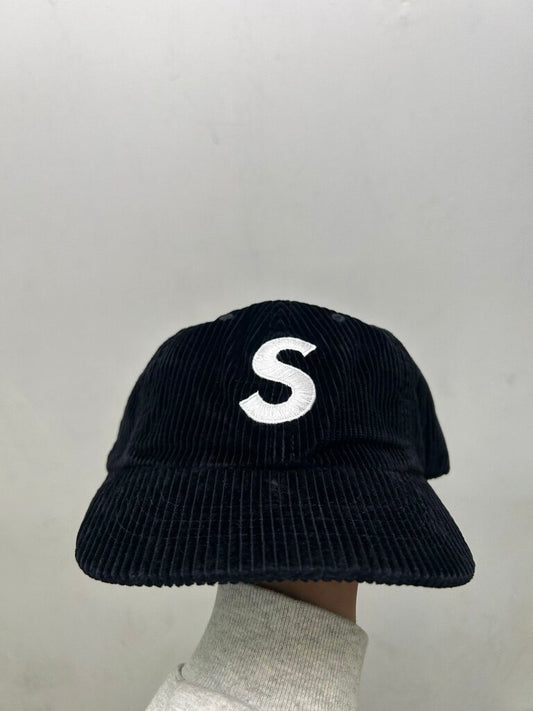 New Supreme Black White S Logo Hat