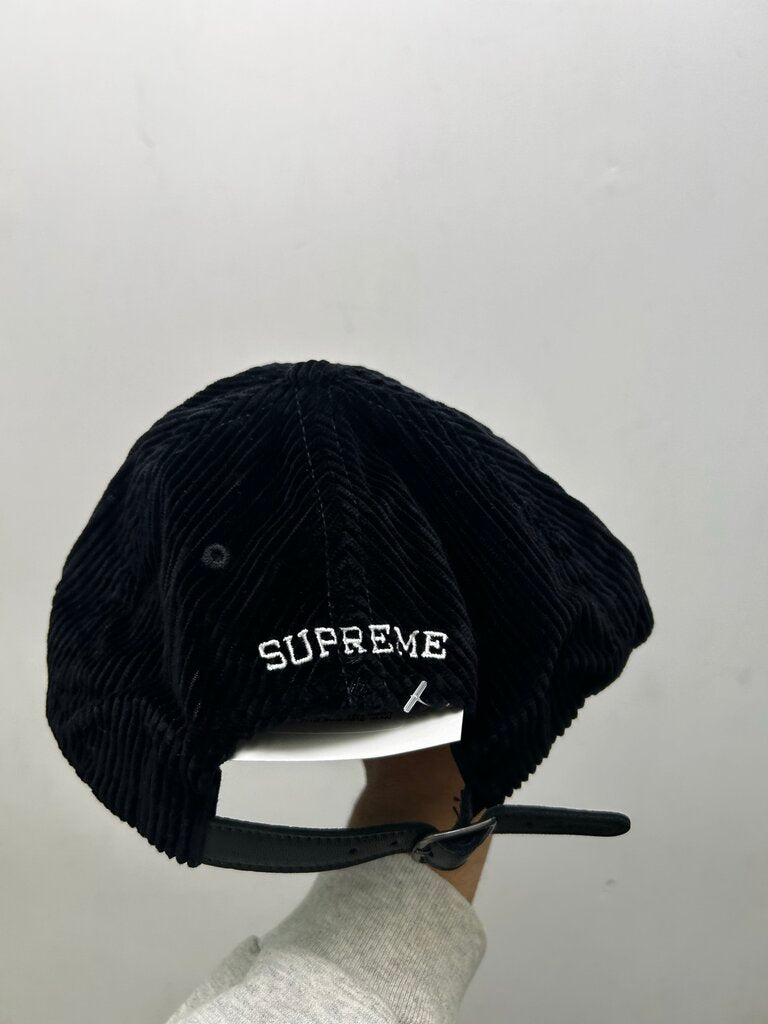 New Supreme Black White S Logo Hat
