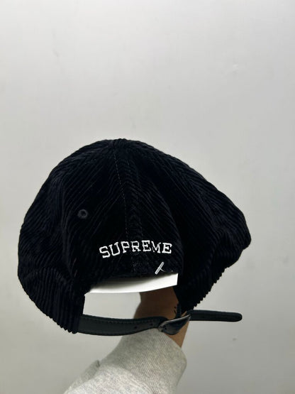 New Supreme Black White S Logo Hat